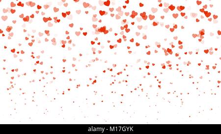 Heart halftone Valentine`s day background. Red hearts on white. Vector illustration Stock Vector